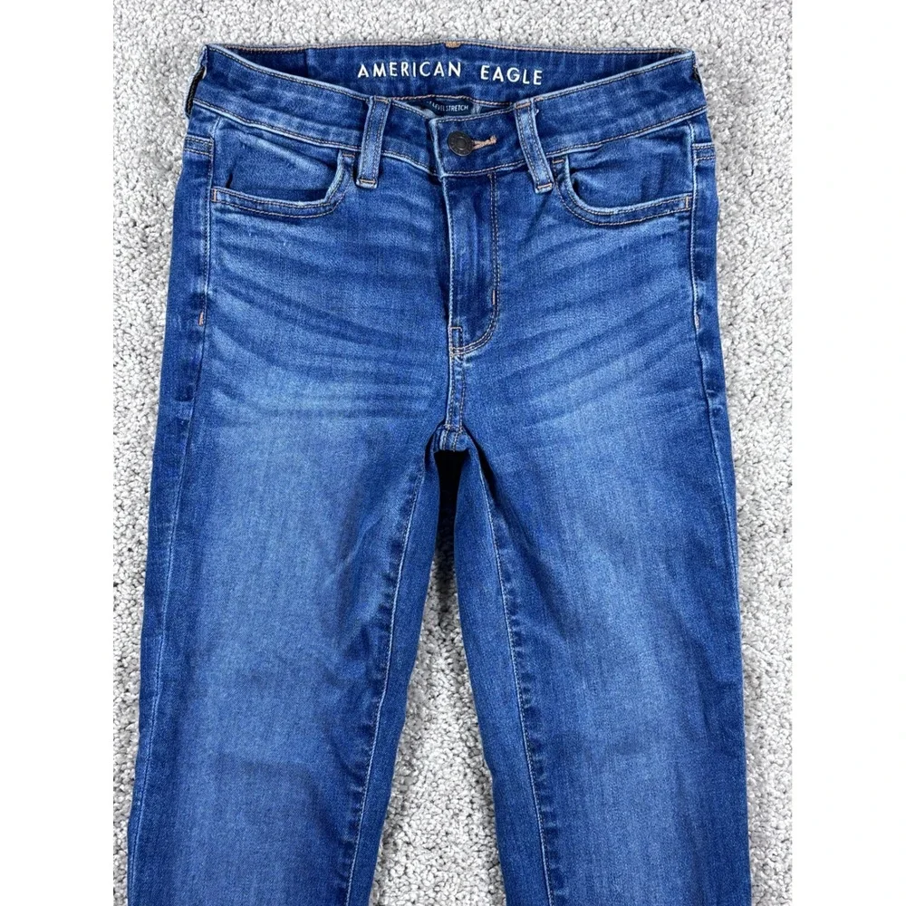American Eagle Jeggings Size 00 Short Next‎ Level Stretch Blue Denim